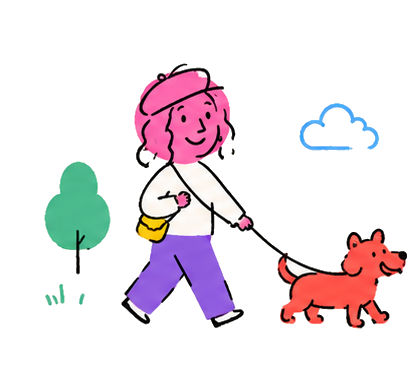 A person walking a dog